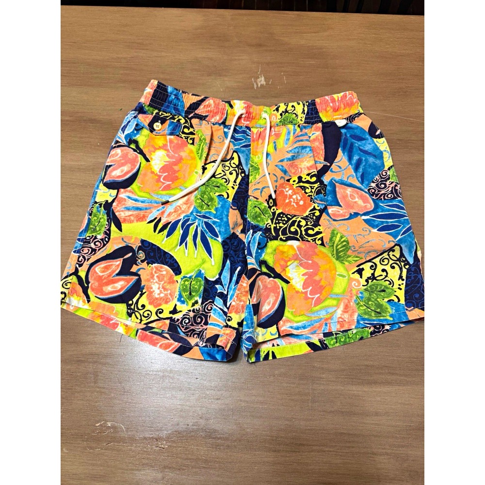 Vintage Polo Ralph Lauren Mens L Hawaiian Floral Swim Trunks Tropical Shorts